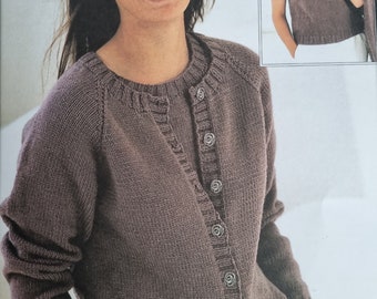 Easy DK Knitting Pattern Cardigan and Short Sleeve Jumper