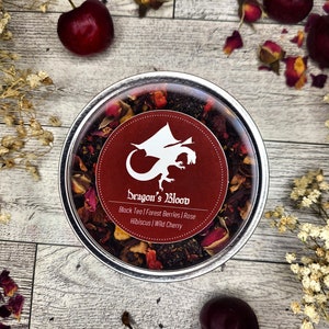 Dragon's Blood Tea ~ Forest Berry & Wild Cherry Black Tea | Naturally Red Tea, Fantasy Tea, Renaissance