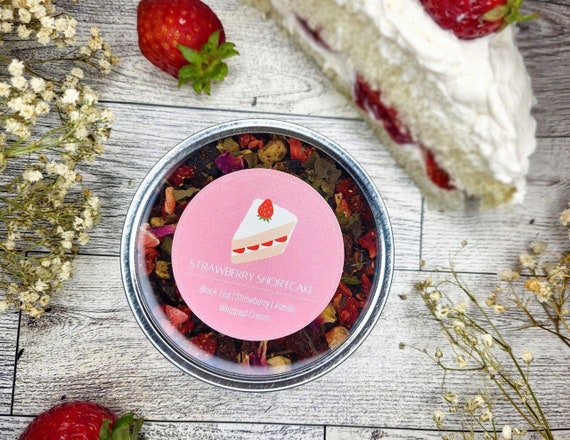 Strawberry Shortcake Tea ~ Strawberry Sponge Cake Black Tea Blend, Loose Leaf | Dessert Tea