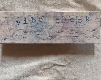 Vibe Check Original Acrylic Painting | Alternative Feminine Wall Art | Gothic Punk Decor | 4x12 Statement Canvas | Unique Girl Room Art