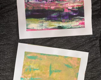 Original Acrylic Painting | Abstract Wall Art | Hand Painted Mixed Media Artwork on Cardstock | One of a Kind Art | Palace in Underland