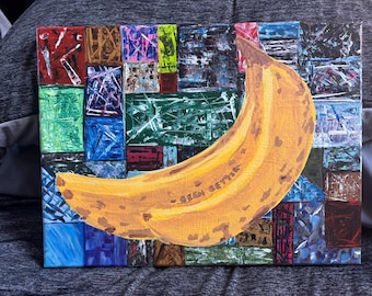 Funny Banana Painting | “Been Better” Original Acrylic Art | Ripe Banana Wall Decor | Quirky Kitchen Art | Humorous Fruit Painting | 15x12