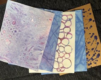 Moody Mixed Media Paper Set | Original Hand-Painted Cardstock | Artist-Made Collage Paper | Art Journal & Junk Journal Supplies