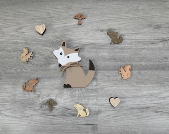 Houten decoratie voordeel set vossenbos voor kinderkamerdeur