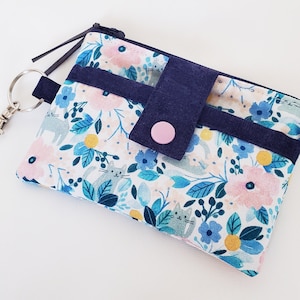 Petite pochette, porte-monnaie, porte-carte, porte-clés, à deux compartiments, lavable, tissus 100% coton Dear Stella