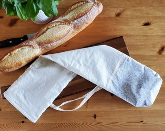 Sac à pain baguette doublé de Procare, sac de conservation, lavable et zéro déchet!