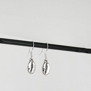 Coffee Bean Earrings-Silver