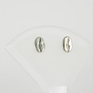 Coffee Bean Post Earrings-Silver