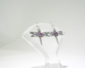 Dragonfly Earrings with Gemstone