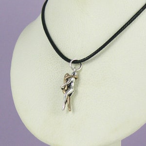 Man/ Woman Embrace Pendant-Sterling & Bronze
