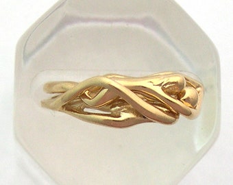 Man & Woman Embrace Puzzle 14K Gold Plate