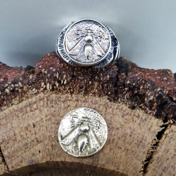 Ancient Coin Ring, Bee Ring, Men Jewelry, Women Jewellery, Men ring, Women Ring, Silver ring, Silver Coin Ring, Ancient Ring, Rings