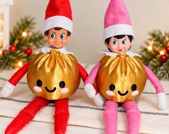 Golden Dumpling Elf Costume, Christmas Elf Outfit, Holiday Elf Accessory, Cute Dumpling Costume, Christmas Doll Costume