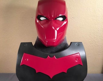 Red Hood helmet and matching body armor cosplay chest vest Rebirth version Jason Todd comics costume