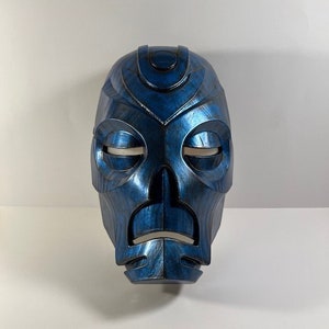 Drachenpriester Maske Morokei Metallic Blue, Gunmetal Version Skyrim ElderScrolls Cosplay