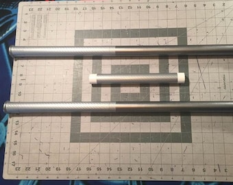 Black Canary collapsible Bo staff 5&#39; long silver carbon fiber with silver carbon fiber grip