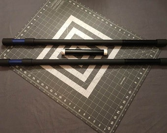 Nightwing 5' "5 collapsible Bo staff / escrima sticks Metallic Blue leather grip costume cosplay