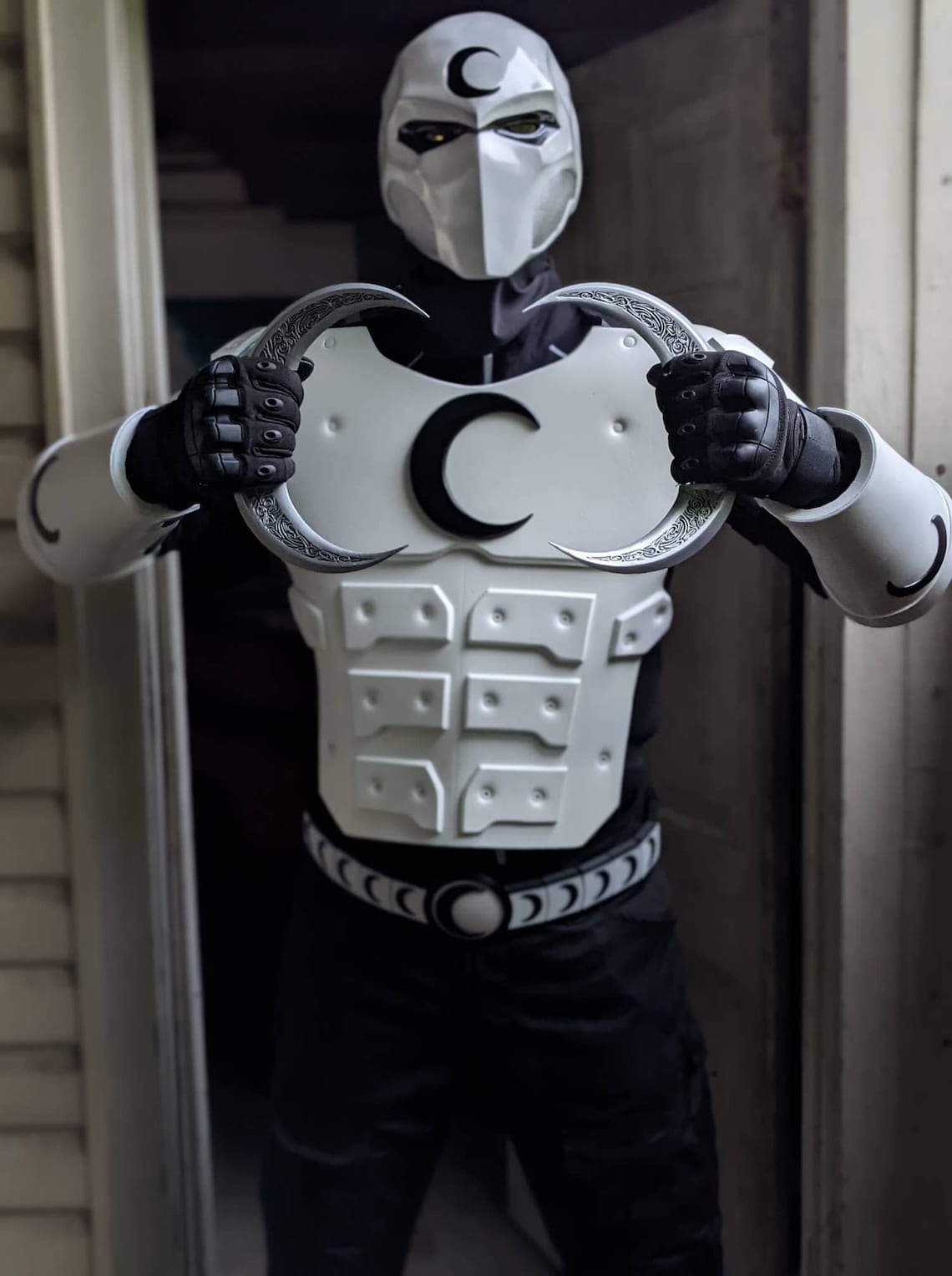 Moon Knight Chest Armor and Gauntlets Cosplay Vest Black Moon Etsy
