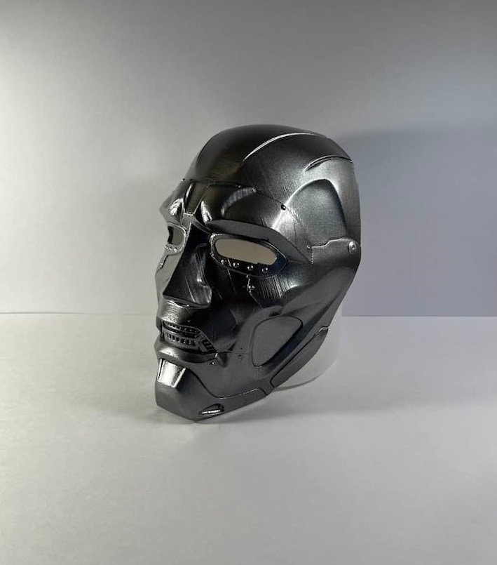 Halodoom Mask Dr Doom Mask: Metallic Sterling Silver Color, Costume Halloween - Etsy