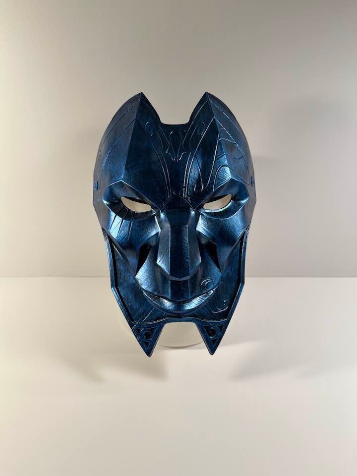 Jhin Mask - League of Legends Cosplay - Metallic Blue