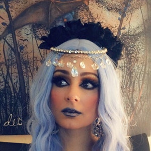 BLACK ROSE Gothic Fairy Headpiece