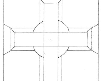 Contemporary Cross Stained Glass Pattern, Cross Pattern Digital Download, Beginners Cross Pattern, Cross Design, Religious stained glass