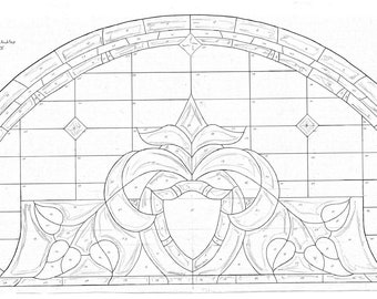 Art Nouveau Victorian Stained Glass Arch Top Pattern Digital Copy