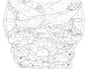Dragonfly Stained Glass Pattern, Dragonfly pattern digital download, Dragonfly & Lily pad stained glass pattern,Dragon fly design for glass
