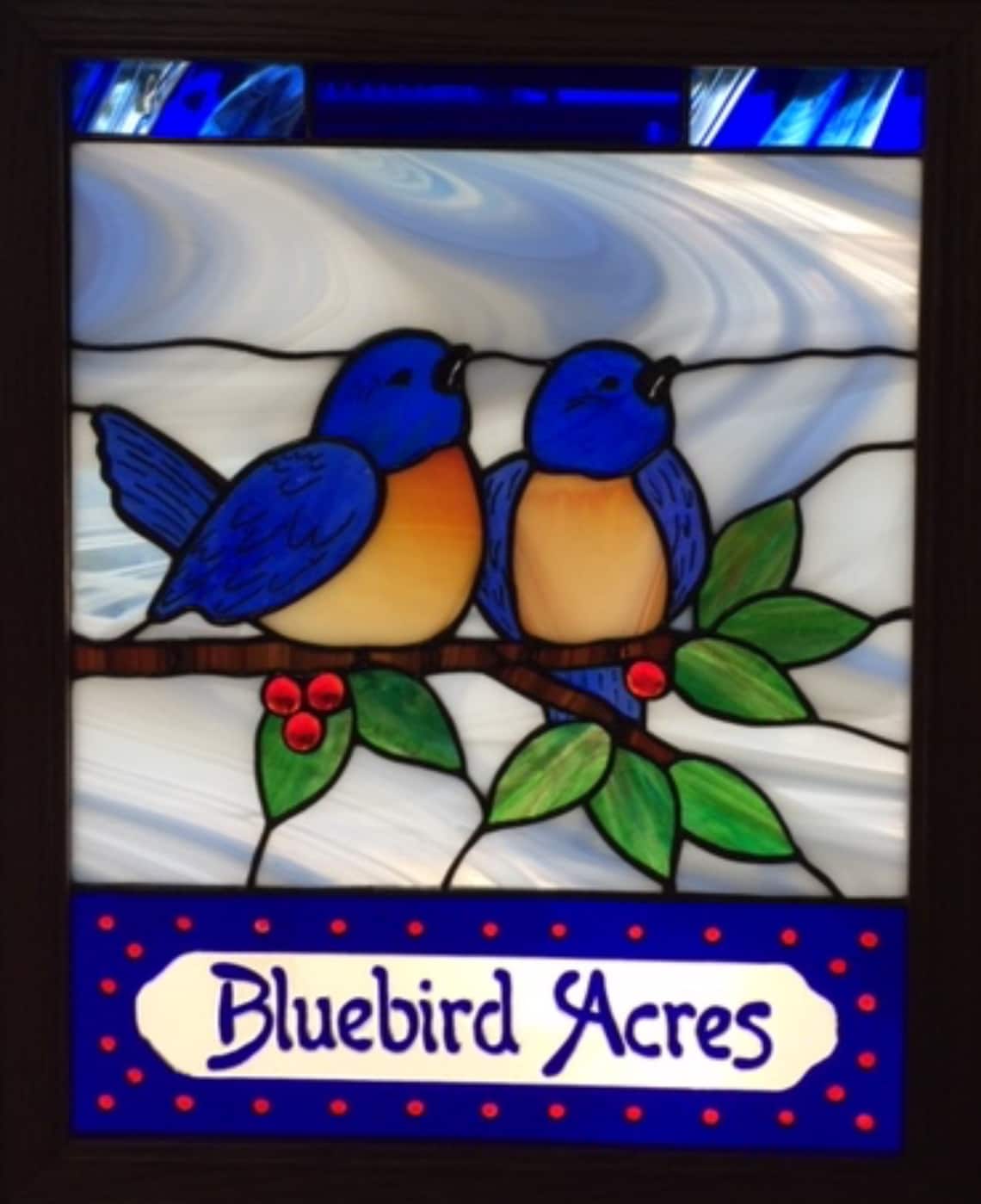 Bluebird Stained Glass Pattern Digital Download | Etsy