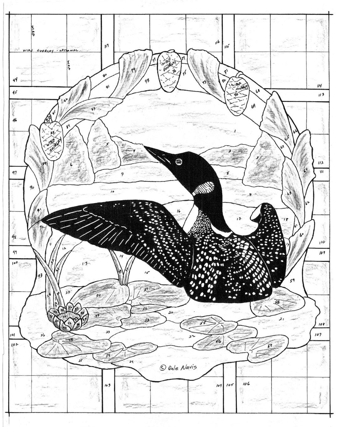Loon Stained Glass Pattern, Digital Download, Loon Stained Glass Design