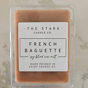 French Baguette Scented Wax Melt | Clamshell Wax Melt | Wax Melts for Warmers |  Bakery Scents