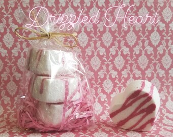 Set of 3 Drizzled Heart Bath Bomb-Graduation Gift