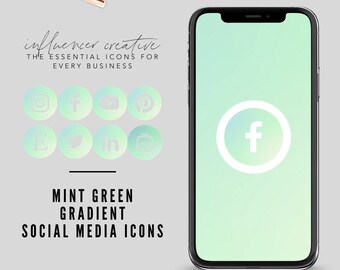 Green Facebook Icon Etsy Green Facebook Icon Etsy