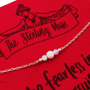 Fire Opal Beaded Sterling Silver Necklace+Anniversary Gift+Birthday Gift+October Birthstone+Gift For Her