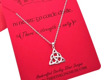 Sterling Silver Triquetra Pendant-Celtic Necklace-Celtic Knot-Unisex Gift-Christmas Gift-Handcrafted-Unity-Peace