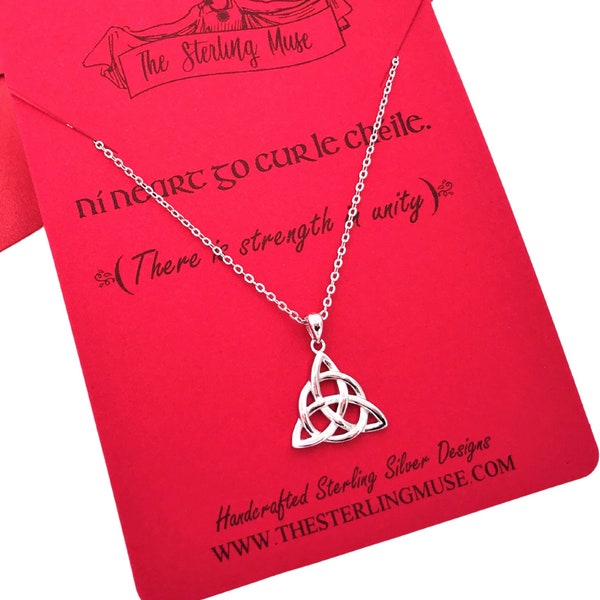 Strength In Unity  Sterling Silver Triquetra Pendant-Celtic Necklace-Celtic Knot-Unisex Gift-Christmas Gift-Handcrafted-Unity-Peace