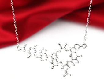 Sterling Silver Oxytocin "Love" Molecule Pendant Necklace+Science Jewelry+ Anniversary  Gift+Thoughtful Meaningful Jewelry