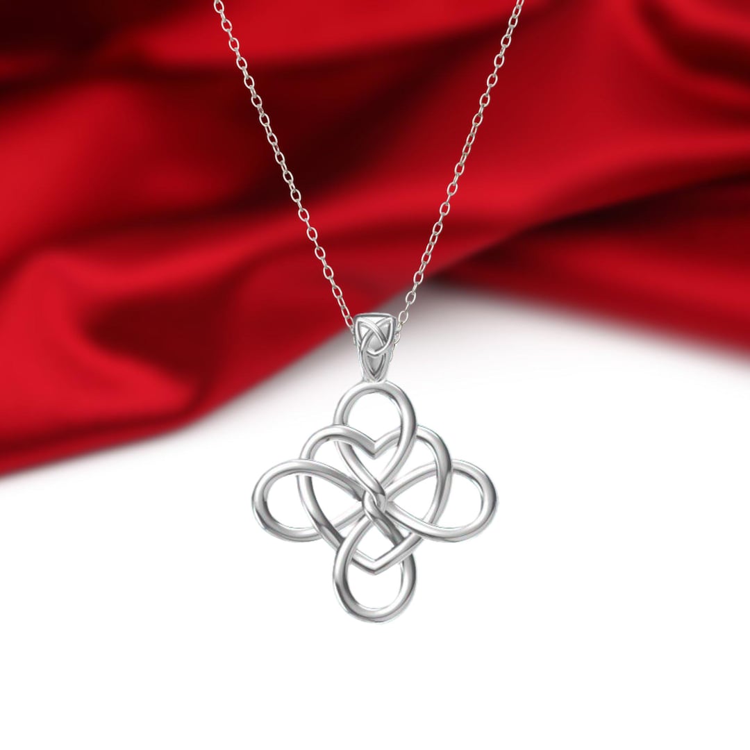 Sterling Silver Celtic Knot Cross Infinity Love Heart Pendant Necklace ...