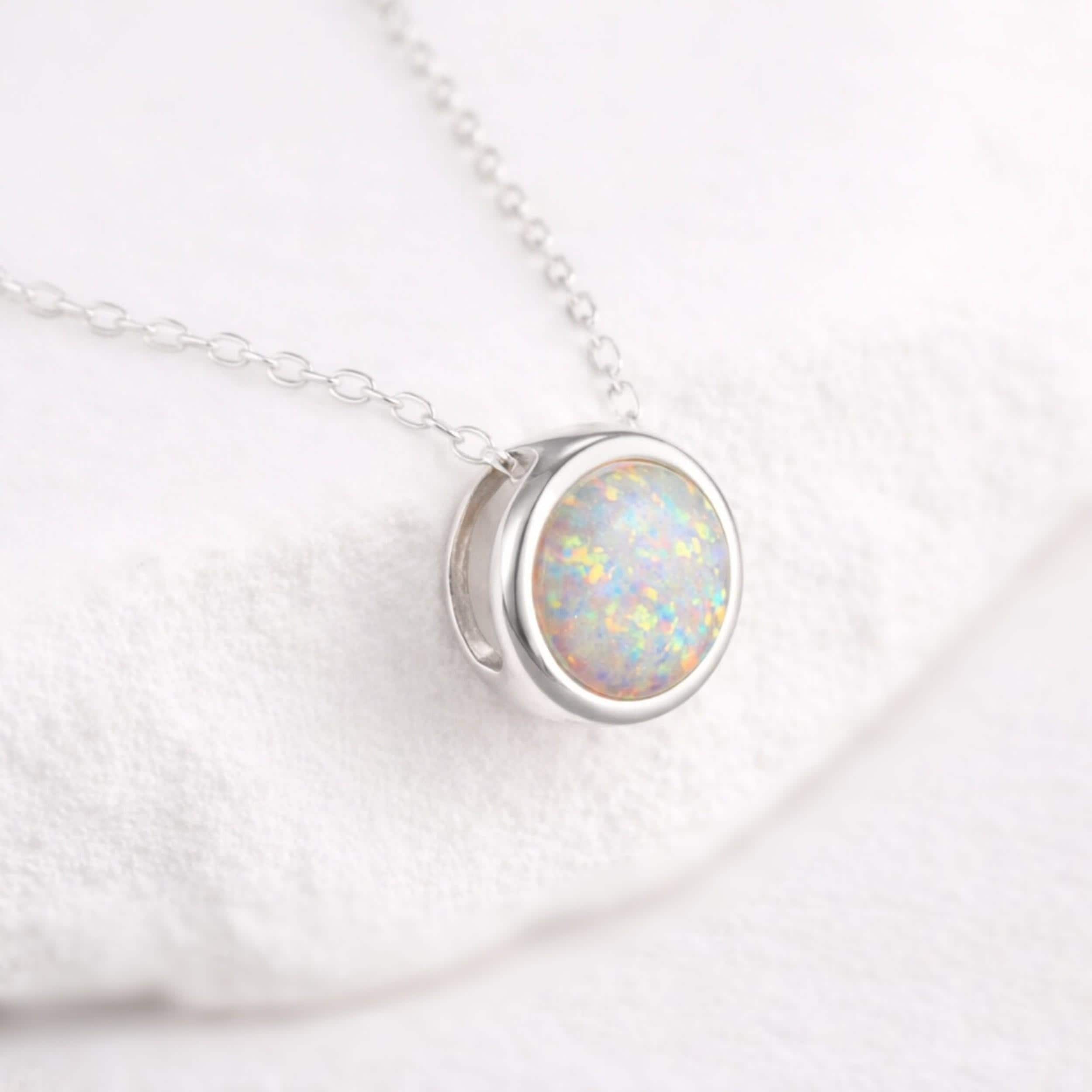 Fire opal necklace sterling silver - Etsy 日本