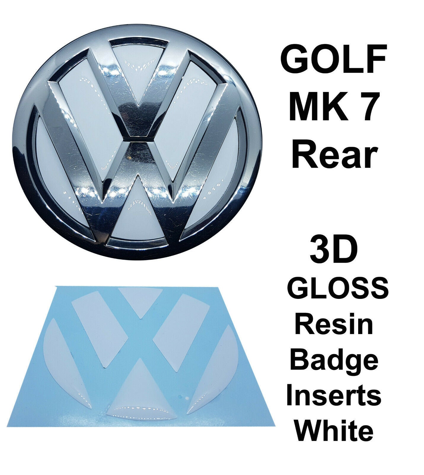 2 x VW Kühlergrill Emblem 138mm + 112mm Plakette GOLF 7 Schwarz Matte