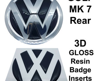 GOLF MK5 MK6 MK7 Gti Tdi rear 3D Black Badge Inserts Domed 3D Gloss