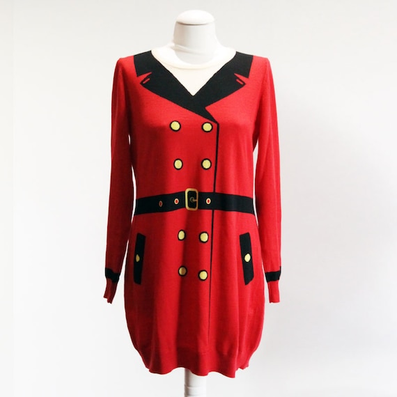 Moschino Cheap wool dress and chic trompe l'oeil