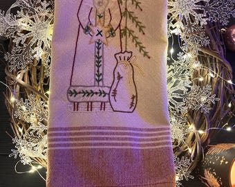 Hand Embroidered Old World Santa