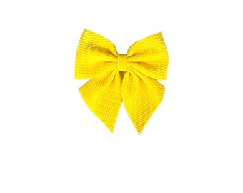 Sailor Hair Bow, Neón Yellow Hair Bow, Strawberry Bows, Hair Clip