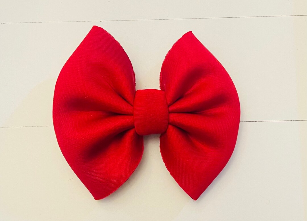 Red Puff Bows Red Hair Bows Scuba Fabric Bows Big Hair Bows Etsy