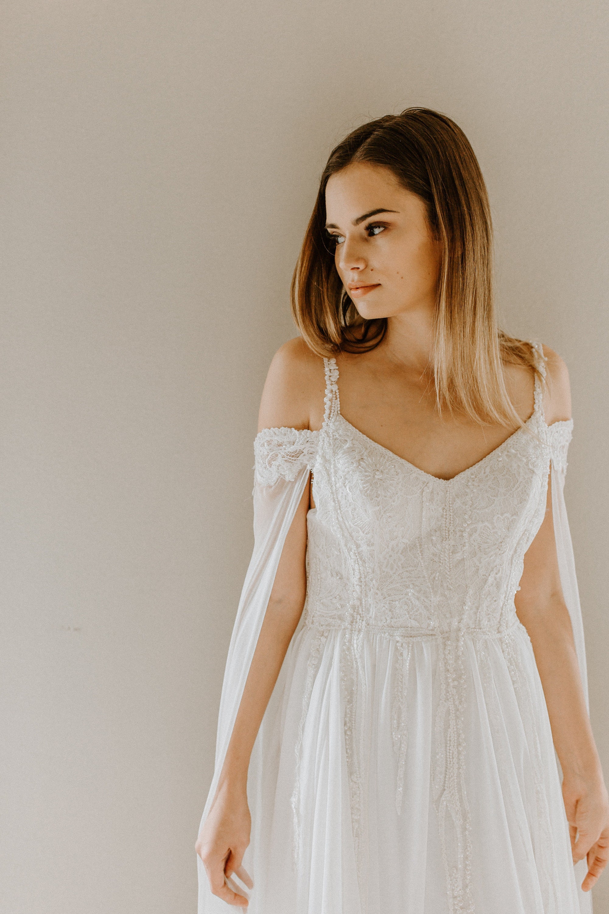Mila Wedding Dress Bohemian Wedding Dress Beaded Lace Wedding Etsy