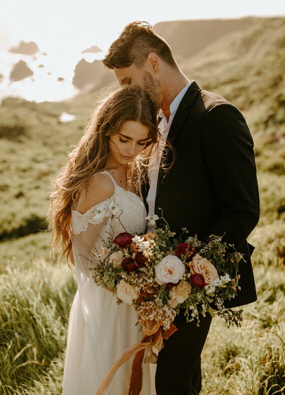 bohemian beaded wedding dress