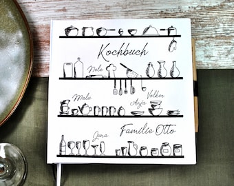 personalized recipe book family cookbook hardcover with bookmark, for writing and storing recipes gift parents Christmas
