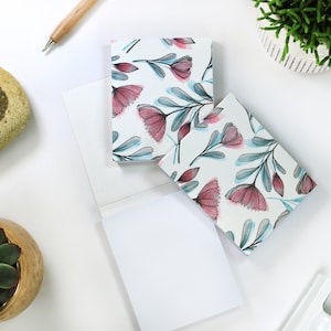 Notepad tear-off pad notepad shopping list reminder notepad blossoms flowers floral violet notepad gift souvenir