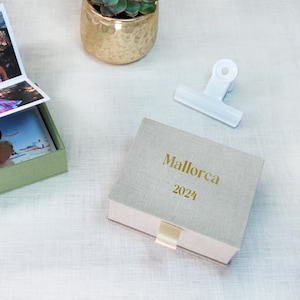 personalizowany wysuwany album na zdjęcia Leporello w eleganckim pudełku na zdjęcia z lnianego minialbumu Świąteczny Prezent na Boże Narodzenie Pomysł na prezent wybór kolorów